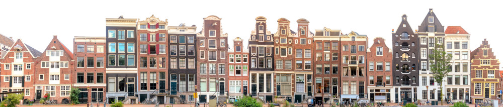 Amsterdam,Long,Panorama,Of,Famous,Amsterdam,Houses,-,Background,Isolated